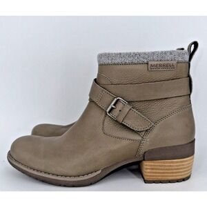 Merrell Women's Moon Rock Shiloh II Waterproof Heeled Shoe boot Side Zip Size 8